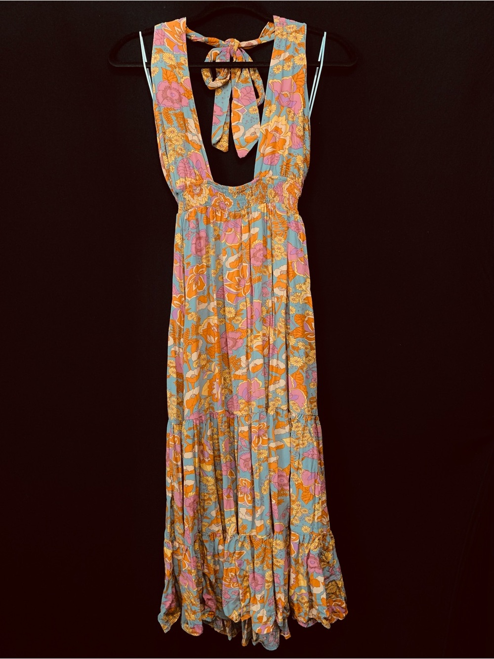 Shareen Collections Floral Print Halter Maxi Dress